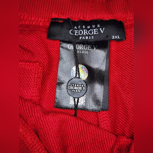 NWT AVENUE GEORGE V PARIS Mens Red Rhinestone Shorts Size 3XL XXXL - Picture 4 of 6